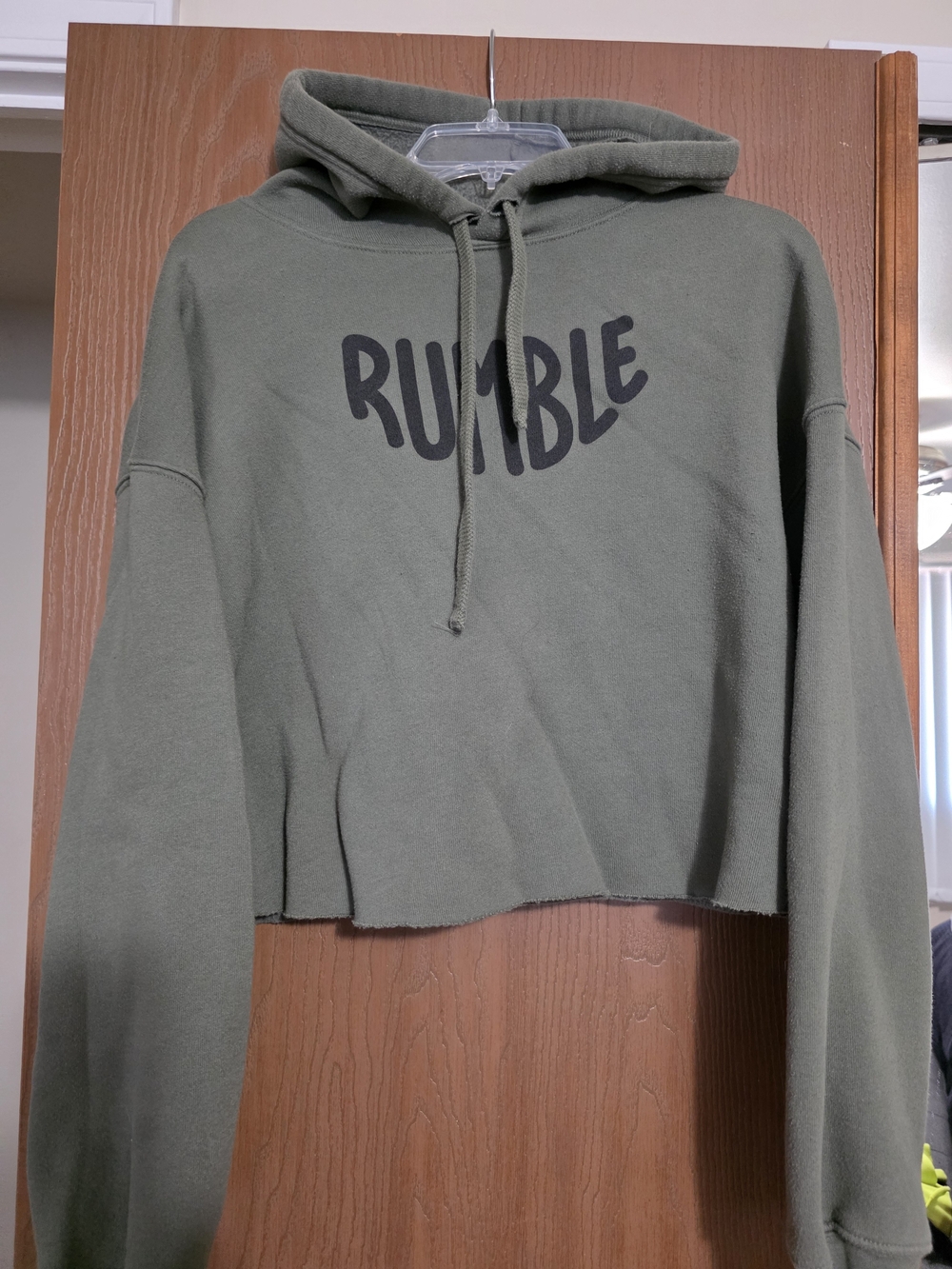 RUMBLE Olive Cropped Hoodie - Women's Sweatshirt